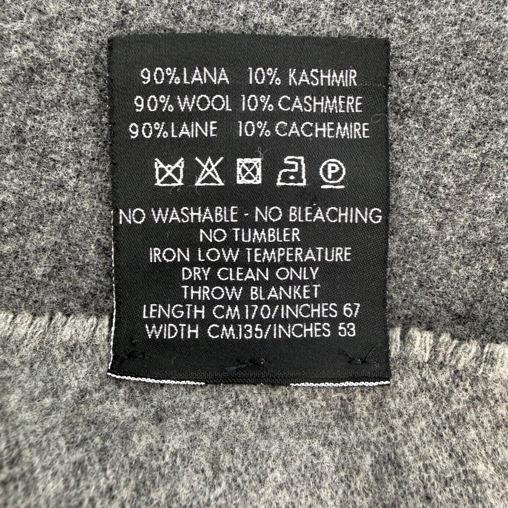 Gucci Charcoal Wool-Cashmere Throw Blanket - Picture 3 of 5